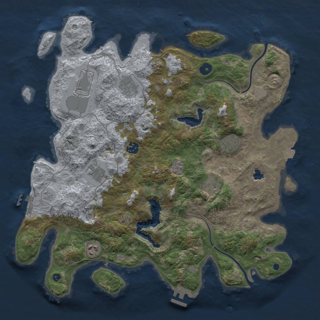 Rust Map: Procedural Map, Size: 4000, Seed: 212158, 14 Monuments