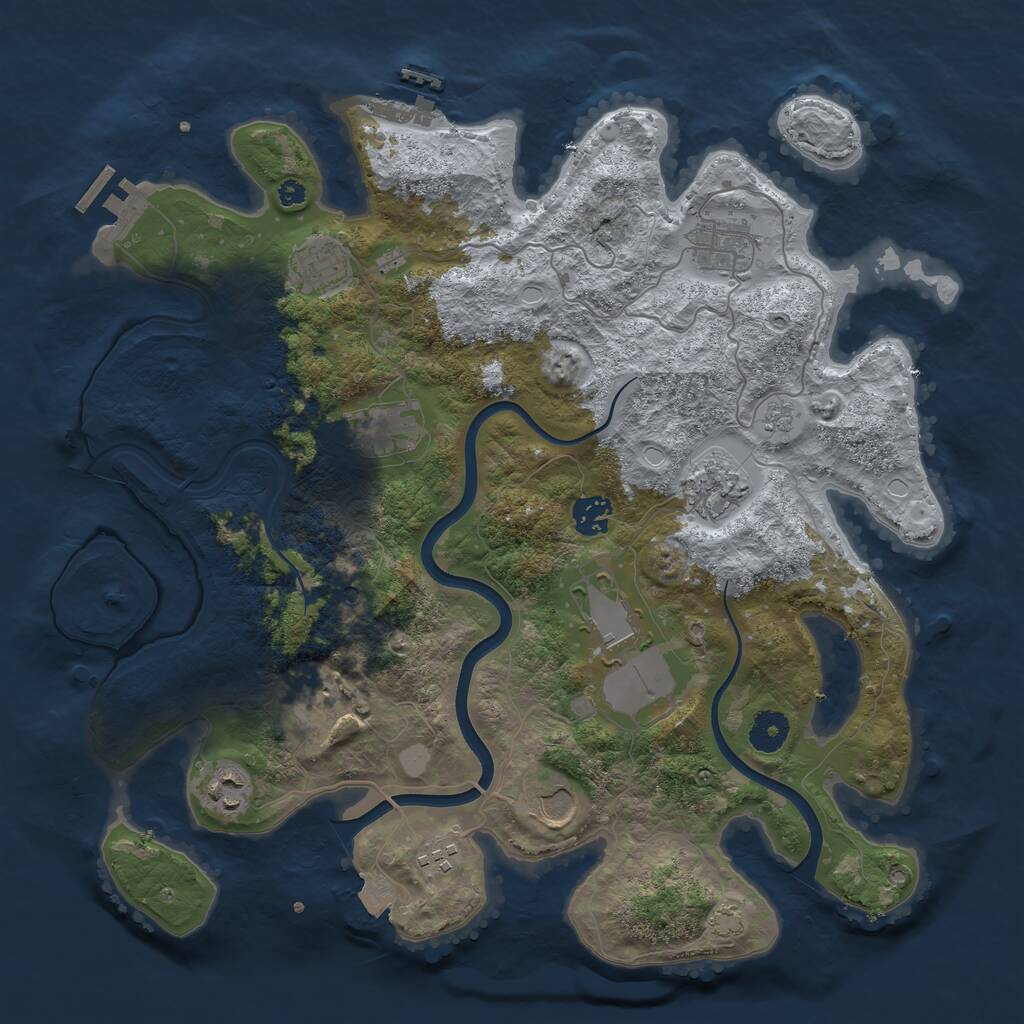 Rust Map: Procedural Map, Size: 3800, Seed: 6005585, 16 Monuments