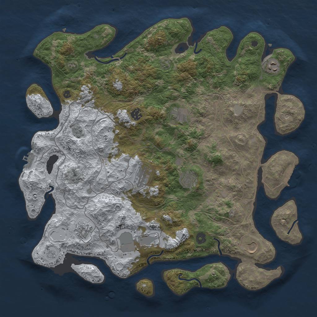 Rust Map: Procedural Map, Size: 4250, Seed: 1664441527, 18 Monuments