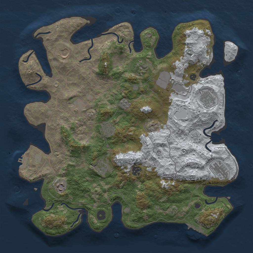 Rust Map: Procedural Map, Size: 4000, Seed: 395885, 20 Monuments