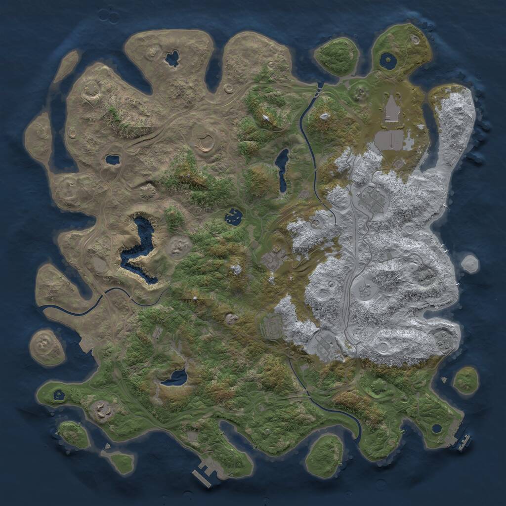 Rust Map: Procedural Map, Size: 4500, Seed: 1238921, 15 Monuments