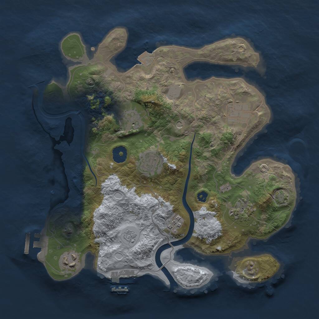Rust Map: Procedural Map, Size: 3000, Seed: 16890, 12 Monuments
