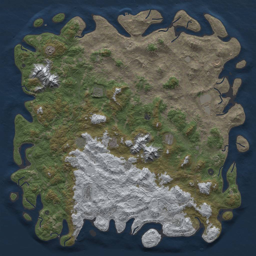 Rust Map: Procedural Map, Size: 6000, Seed: 295403281, 20 Monuments