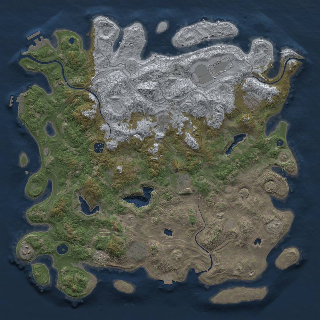 Rust Map: Procedural Map, Size: 4500, Seed: 161408, 14 Monuments