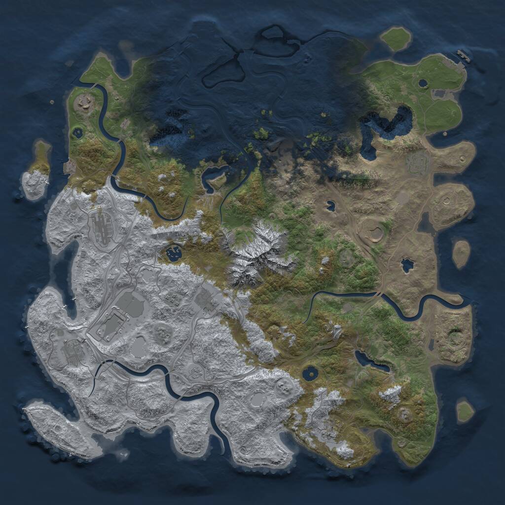 Rust Map: Procedural Map, Size: 5000, Seed: 756505123, 17 Monuments
