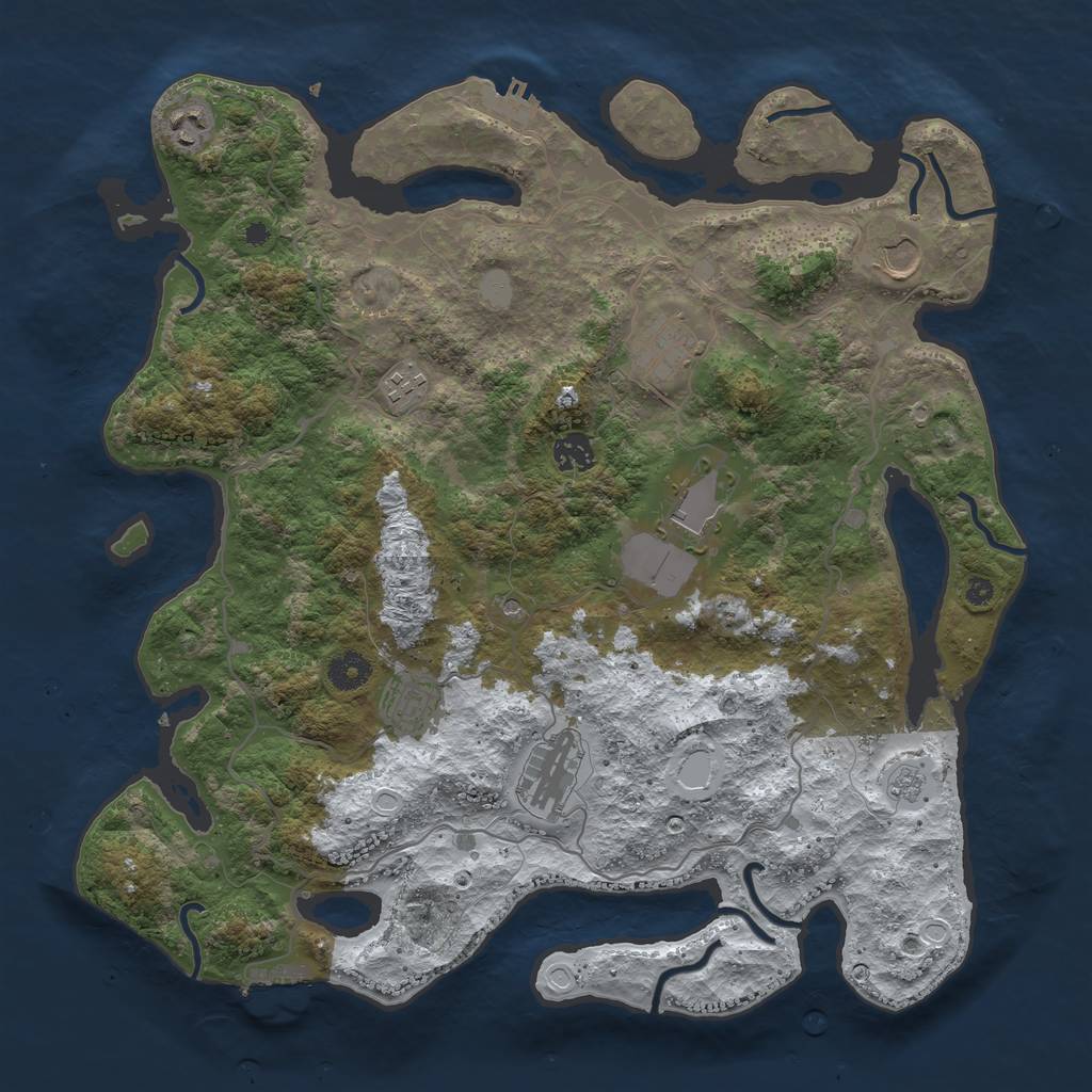 Rust Map: Procedural Map, Size: 4000, Seed: 773437302, 17 Monuments