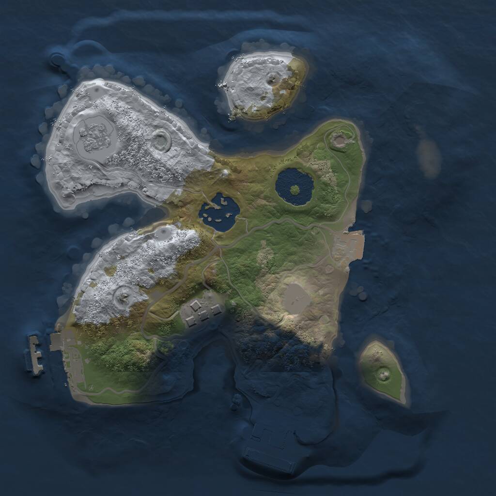 Rust Map: Procedural Map, Size: 2000, Seed: 1171264217, 6 Monuments