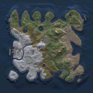 Thumbnail Rust Map: Procedural Map, Size: 3000, Seed: 23904, 8 Monuments