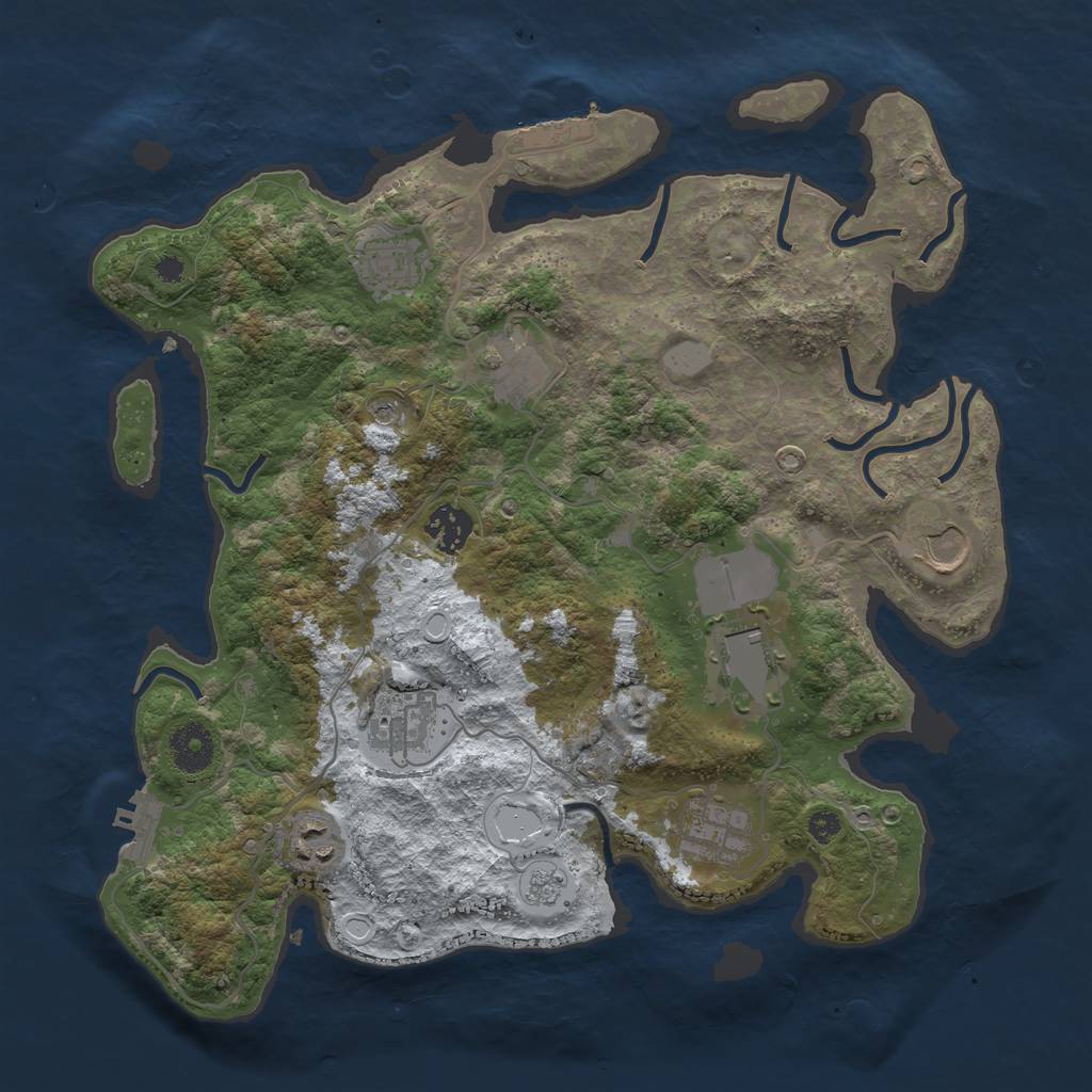 Rust Map: Procedural Map, Size: 3500, Seed: 1304, 17 Monuments