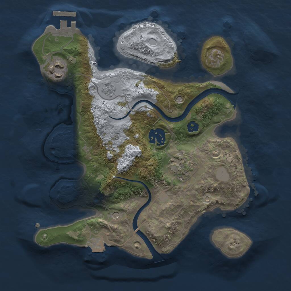 Rust Map: Procedural Map, Size: 2500, Seed: 303555, 7 Monuments