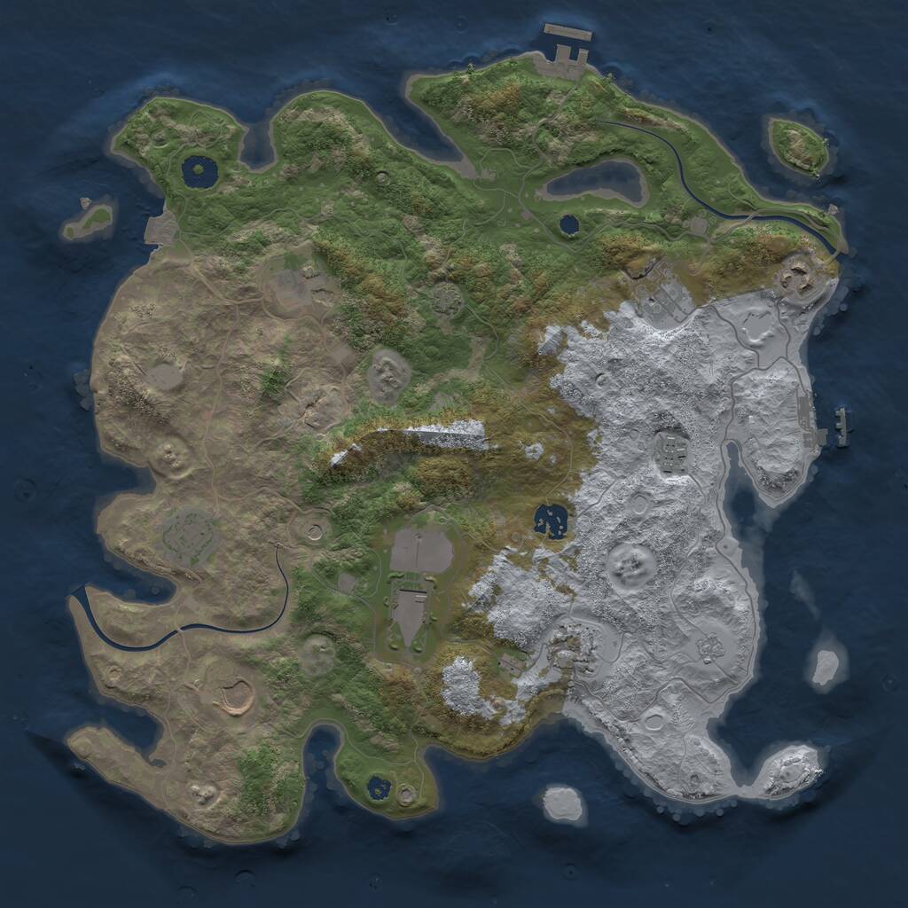 Rust Map: Procedural Map, Size: 3850, Seed: 1535258767, 15 Monuments