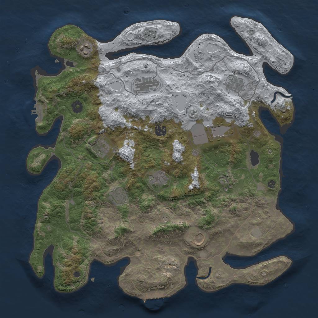 Rust Map: Procedural Map, Size: 4000, Seed: 505546, 20 Monuments