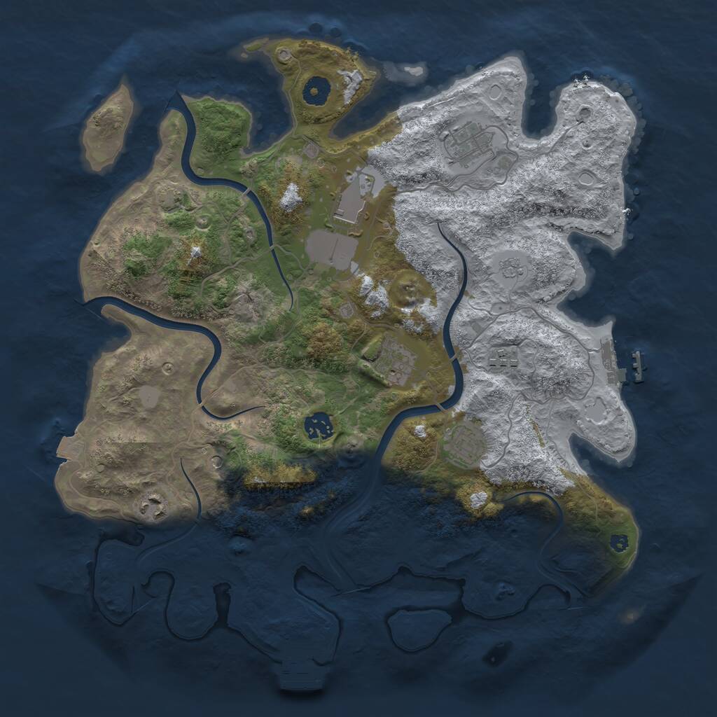 Rust Map: Procedural Map, Size: 3800, Seed: 1773688960, 13 Monuments