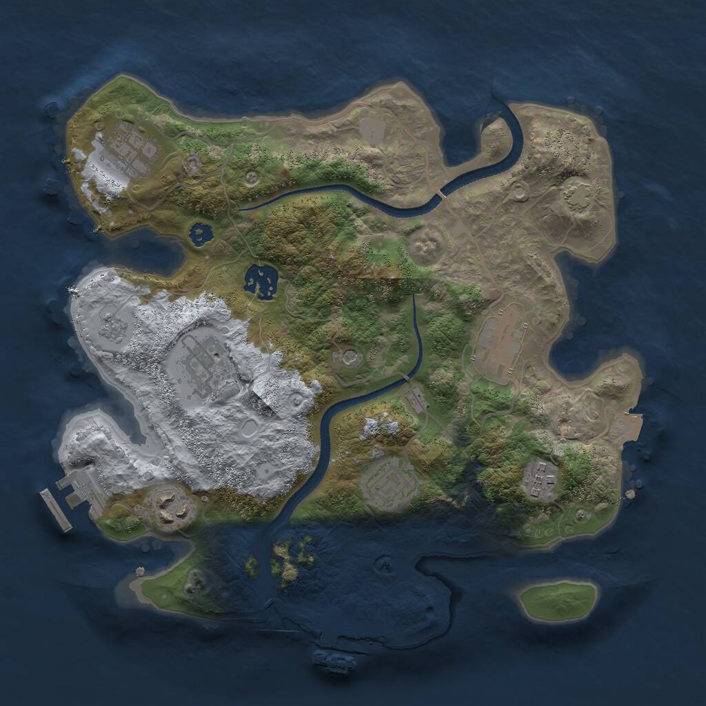Rust Map: Procedural Map, Size: 3000, Seed: 7232, 13 Monuments