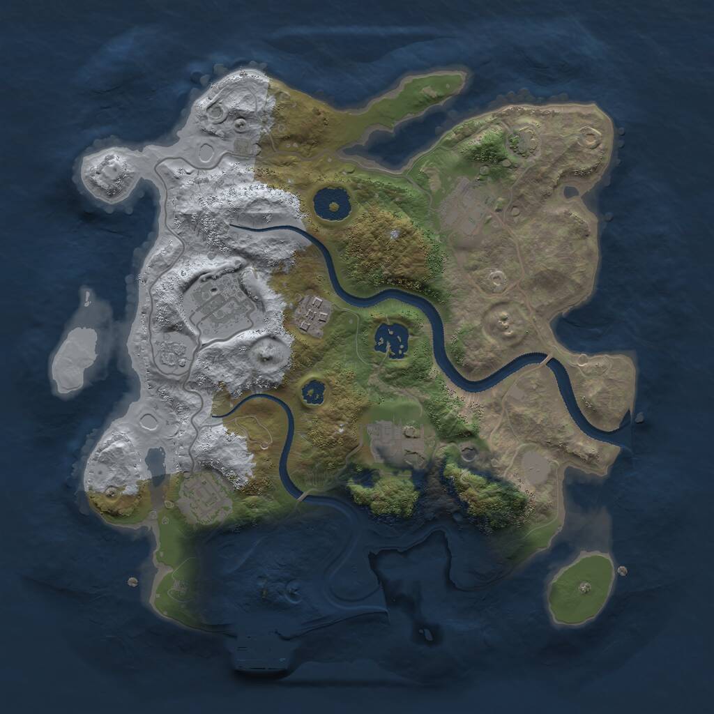 Rust Map: Procedural Map, Size: 3000, Seed: 320583282, 11 Monuments