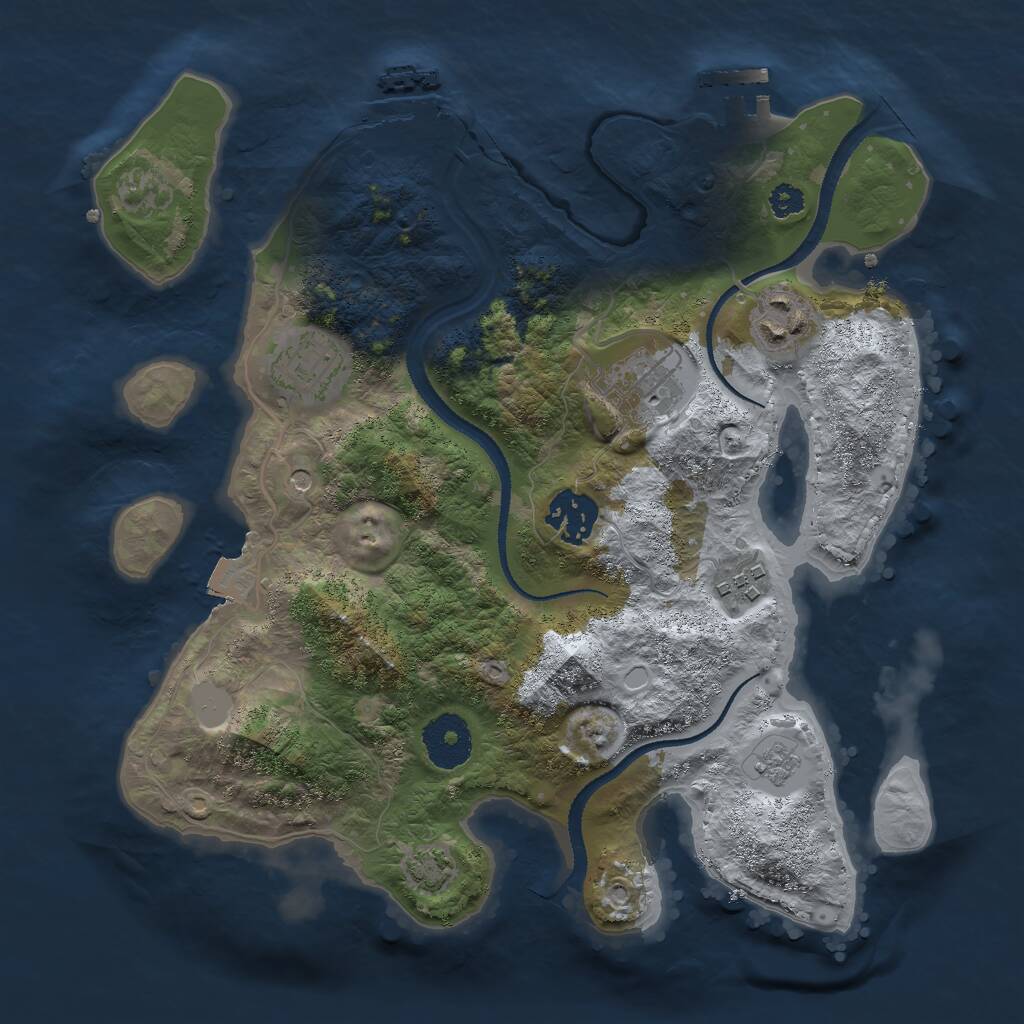 Rust Map: Procedural Map, Size: 3000, Seed: 3295, 11 Monuments