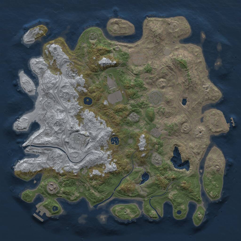 Rust Map: Procedural Map, Size: 4250, Seed: 836429099, 15 Monuments