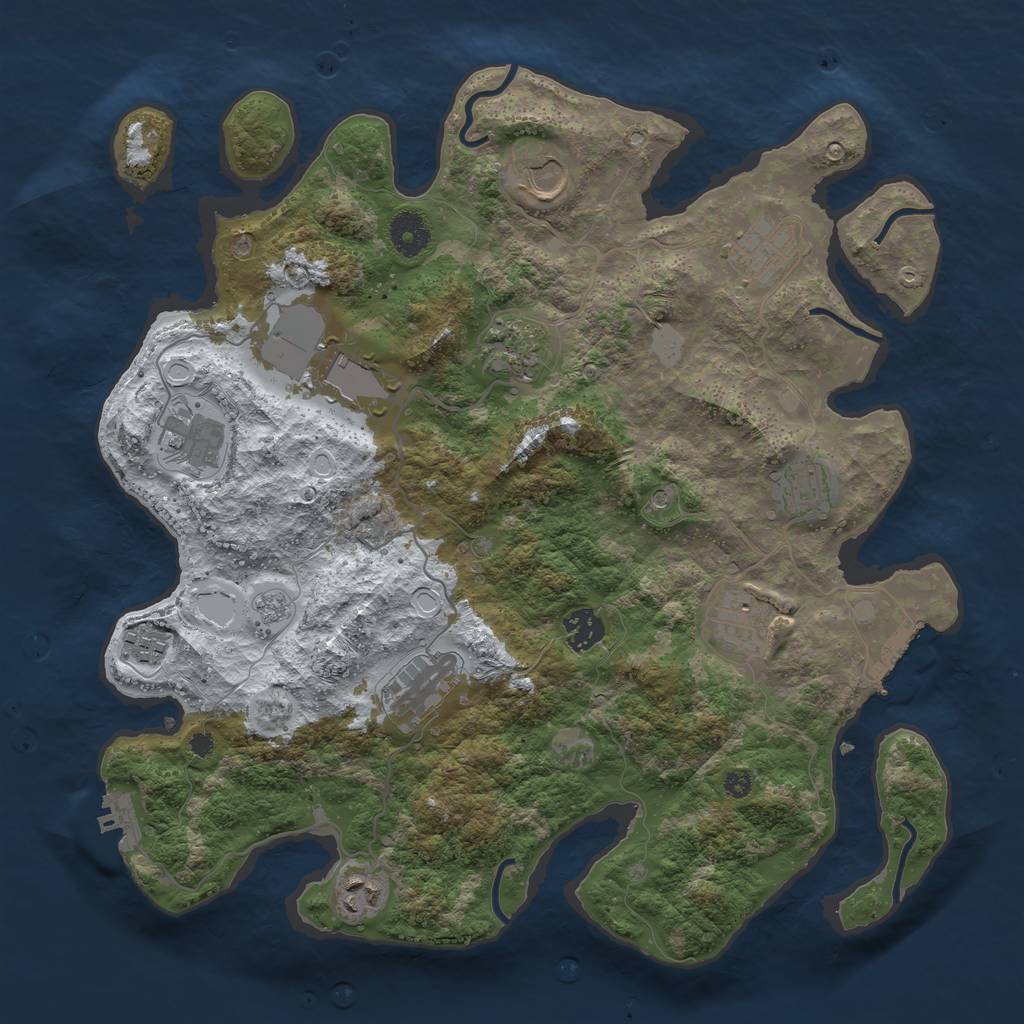 Rust Map: Procedural Map, Size: 3750, Seed: 1453603735, 20 Monuments