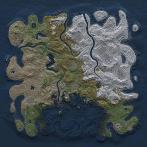 Thumbnail Rust Map: Procedural Map, Size: 4500, Seed: 196, 16 Monuments
