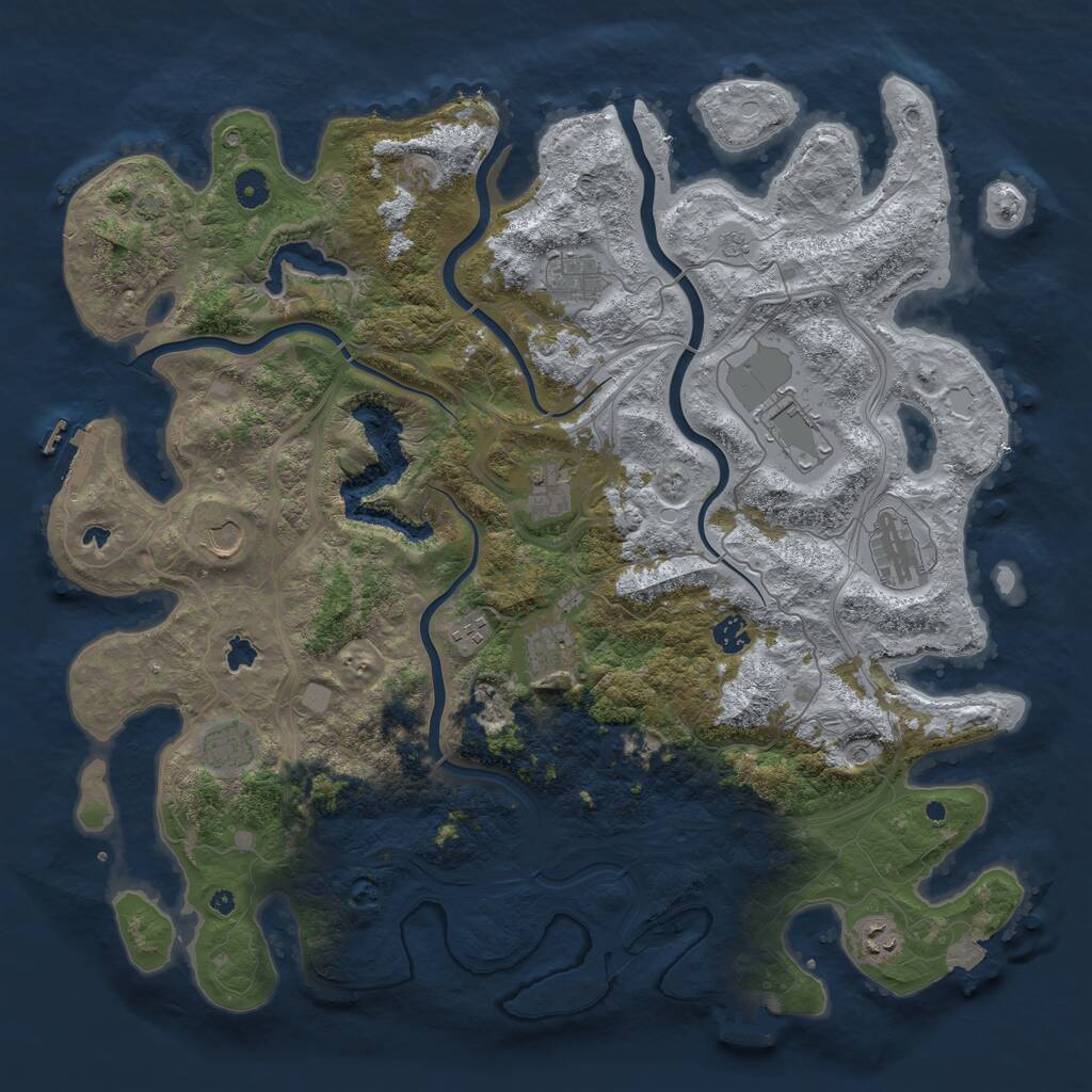 Rust Map: Procedural Map, Size: 4500, Seed: 196, 16 Monuments