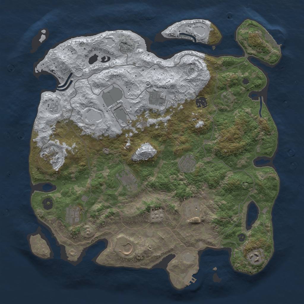 Rust Map: Procedural Map, Size: 4000, Seed: 1868672090, 20 Monuments