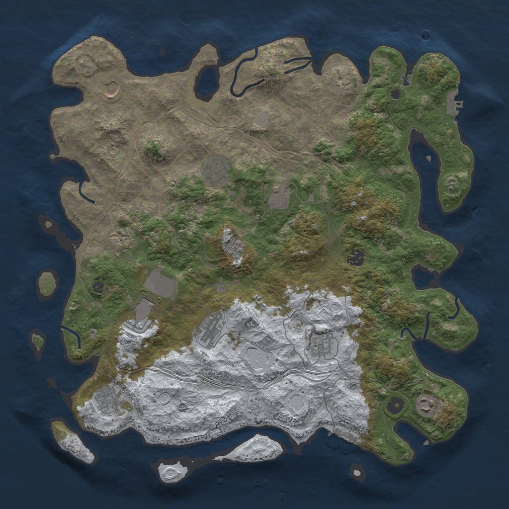 Rust Map: Procedural Map, Size: 4500, Seed: 1406000080, 20 Monuments