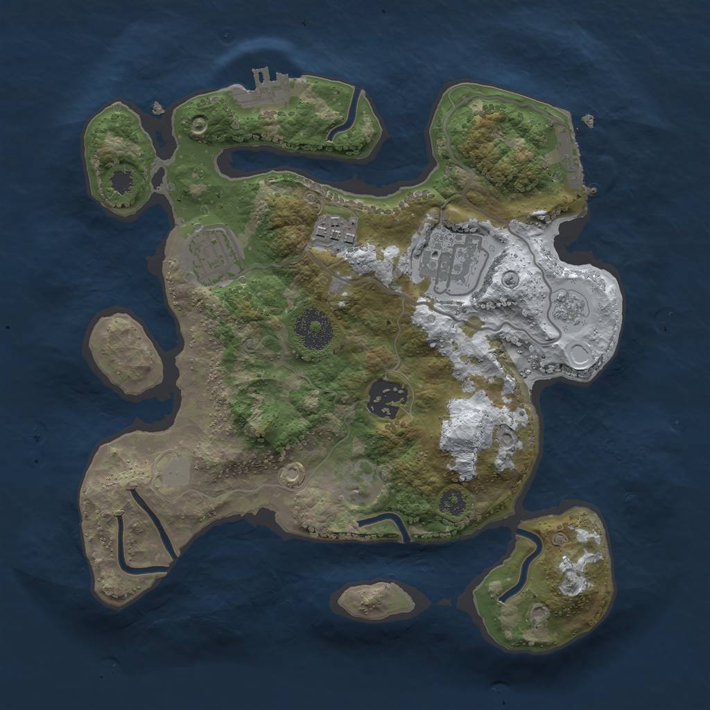 Rust Map: Procedural Map, Size: 2700, Seed: 52401, 12 Monuments