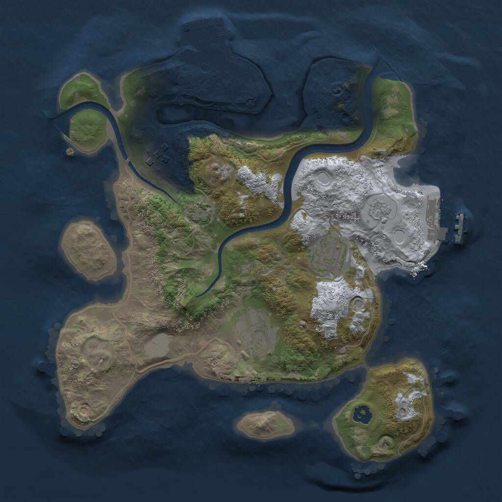 Rust Map: Procedural Map, Size: 2700, Seed: 52401, 8 Monuments