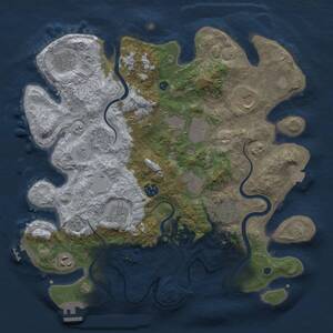 Thumbnail Rust Map: Procedural Map, Size: 3700, Seed: 1607763808, 16 Monuments