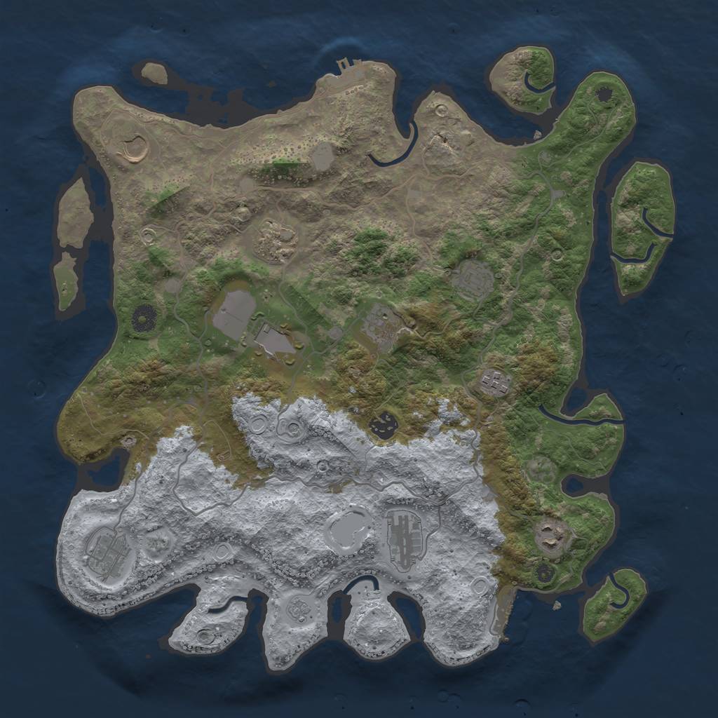 Rust Map: Procedural Map, Size: 4000, Seed: 2906, 19 Monuments