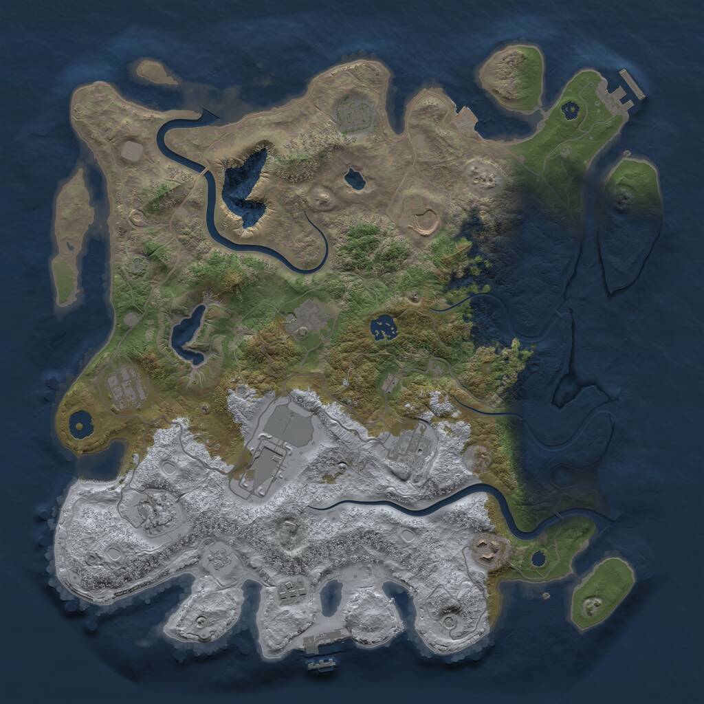 Rust Map: Procedural Map, Size: 4000, Seed: 2906, 16 Monuments