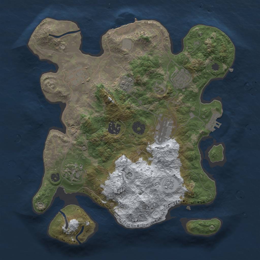Rust Map: Procedural Map, Size: 3000, Seed: 225207723, 15 Monuments