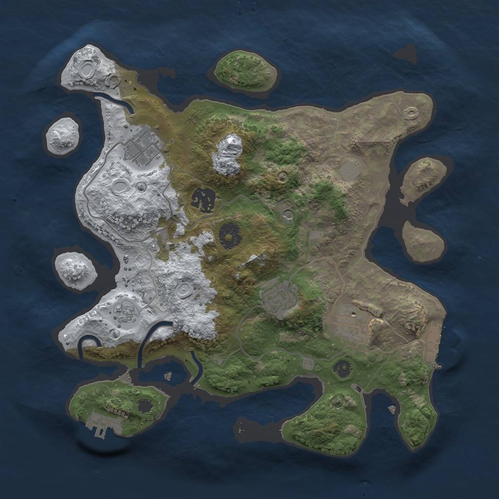 Rust Map: Procedural Map, Size: 3000, Seed: 12345678, 13 Monuments