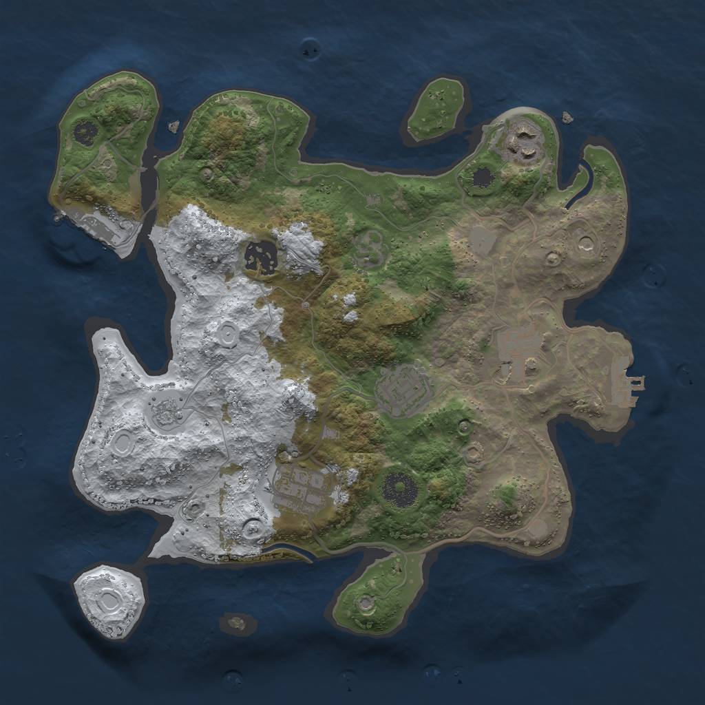 Rust Map: Procedural Map, Size: 3000, Seed: 19701, 14 Monuments
