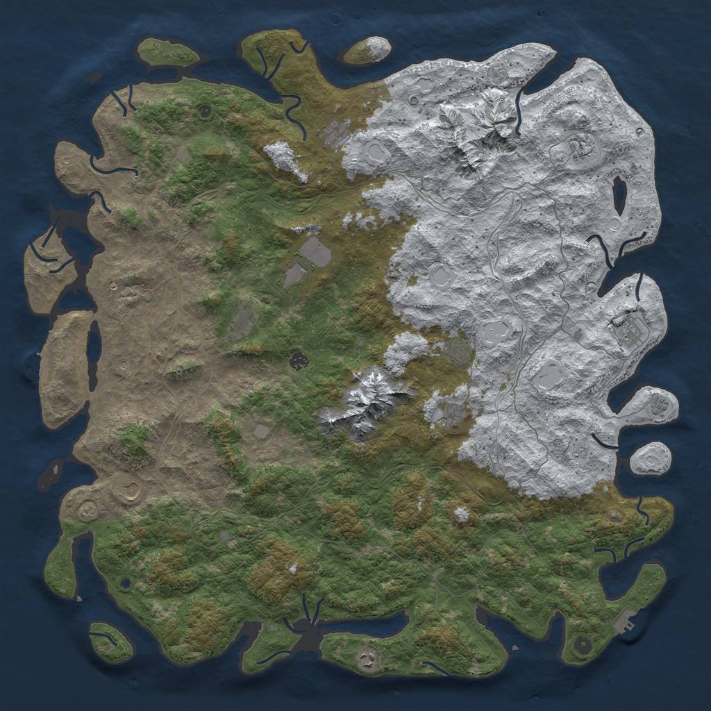 Rust Map: Procedural Map, Size: 6000, Seed: 1784552414, 20 Monuments