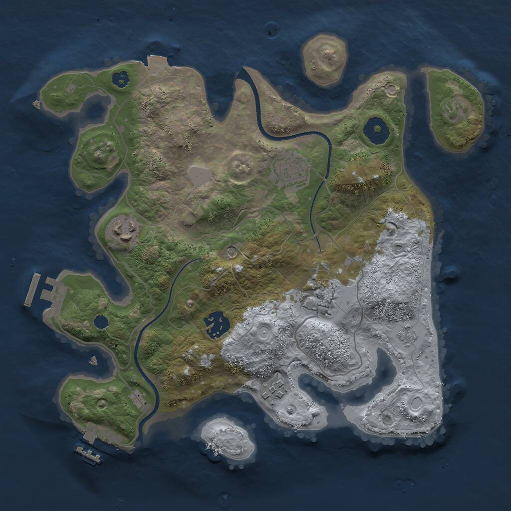 Rust Map: Procedural Map, Size: 3000, Seed: 532512568, 10 Monuments