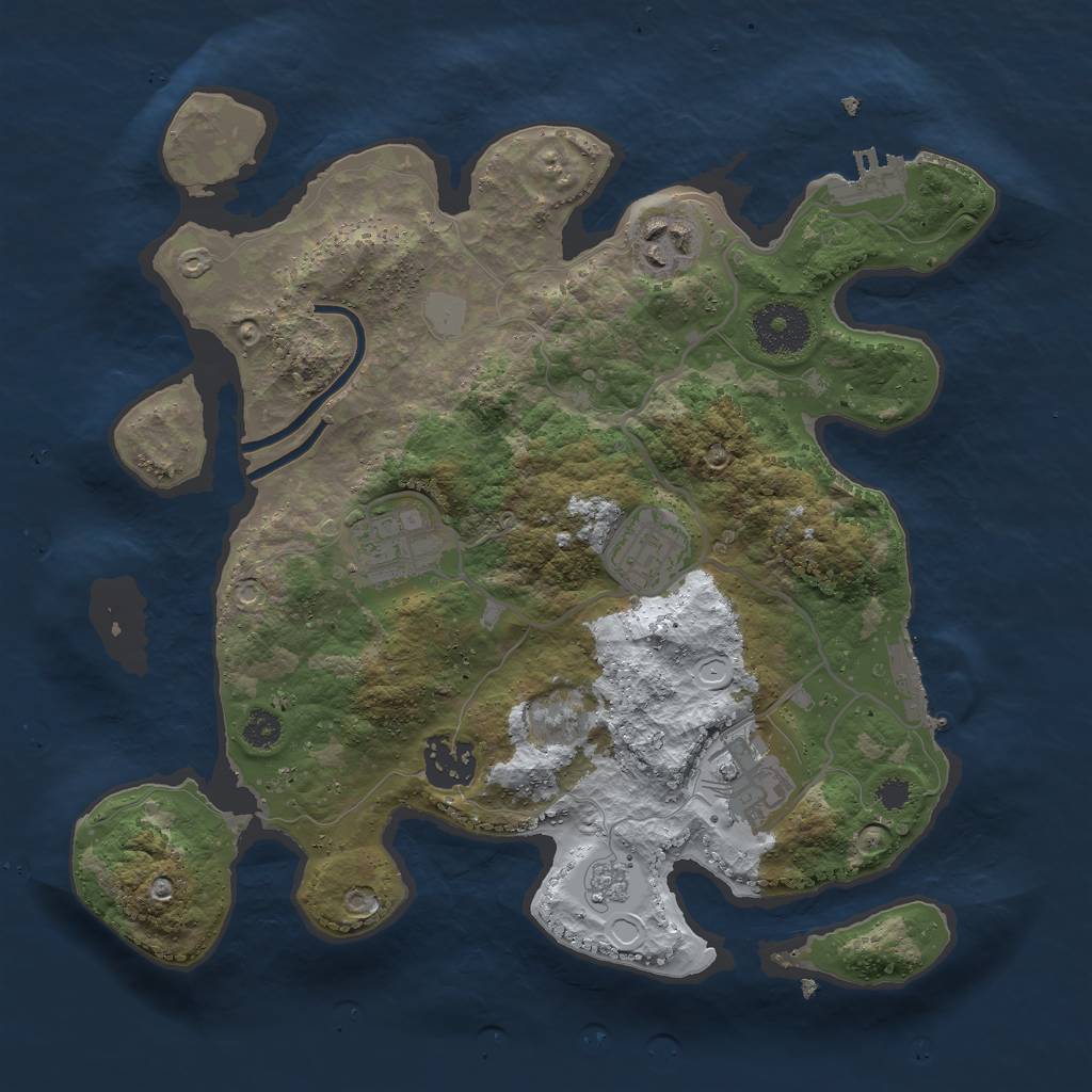 Rust Map: Procedural Map, Size: 3000, Seed: 189611608, 13 Monuments