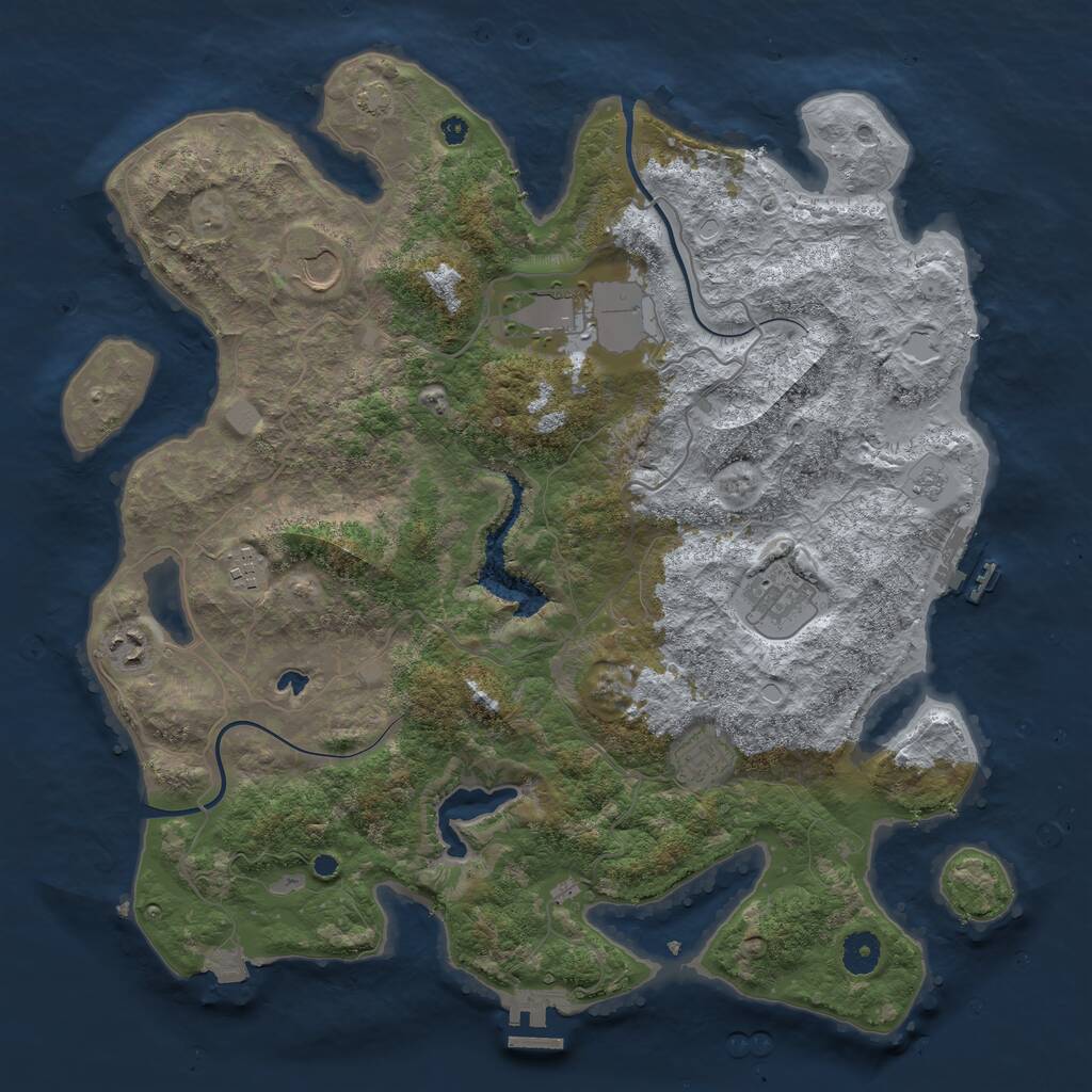 Rust Map: Procedural Map, Size: 4000, Seed: 1580894322, 11 Monuments