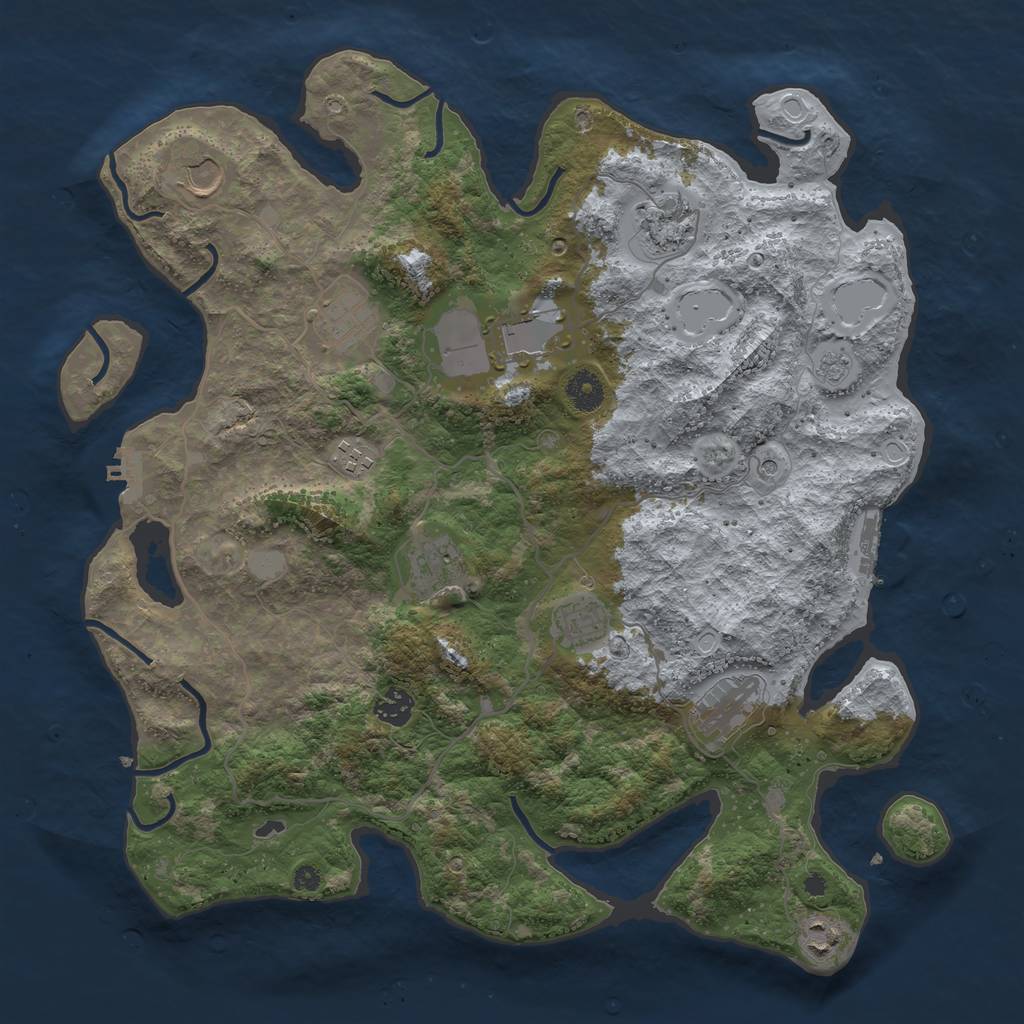 Rust Map: Procedural Map, Size: 4000, Seed: 1580894322, 19 Monuments