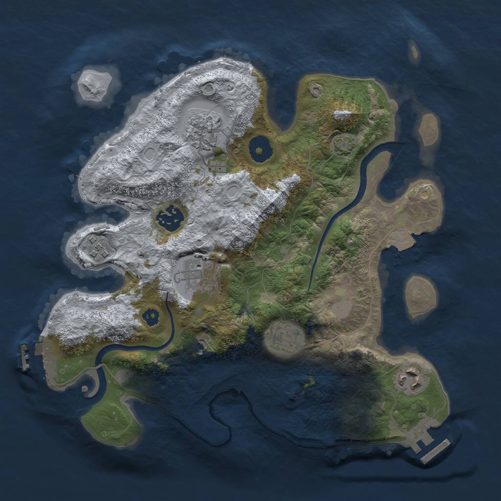 Rust Map: Procedural Map, Size: 3000, Seed: 1971971456, 11 Monuments