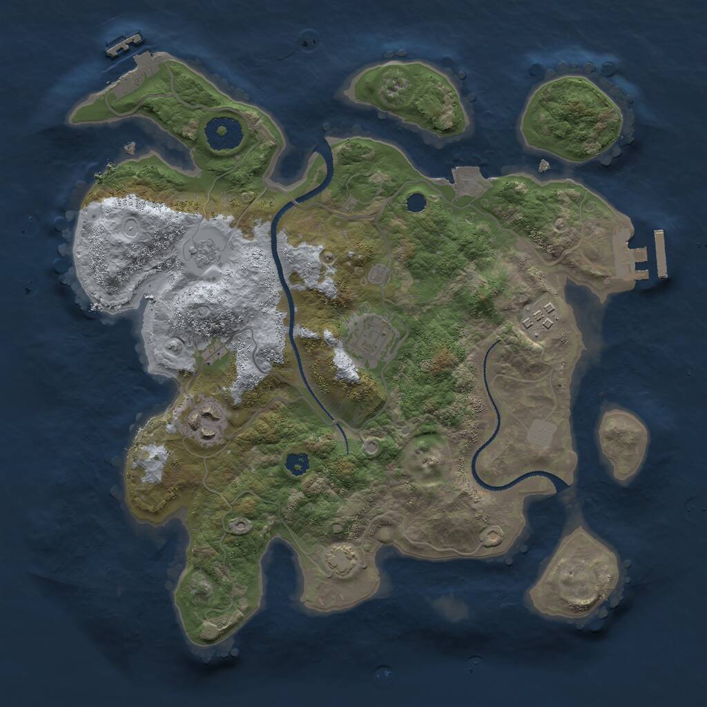 Rust Map: Procedural Map, Size: 2969, Seed: 5586555, 8 Monuments