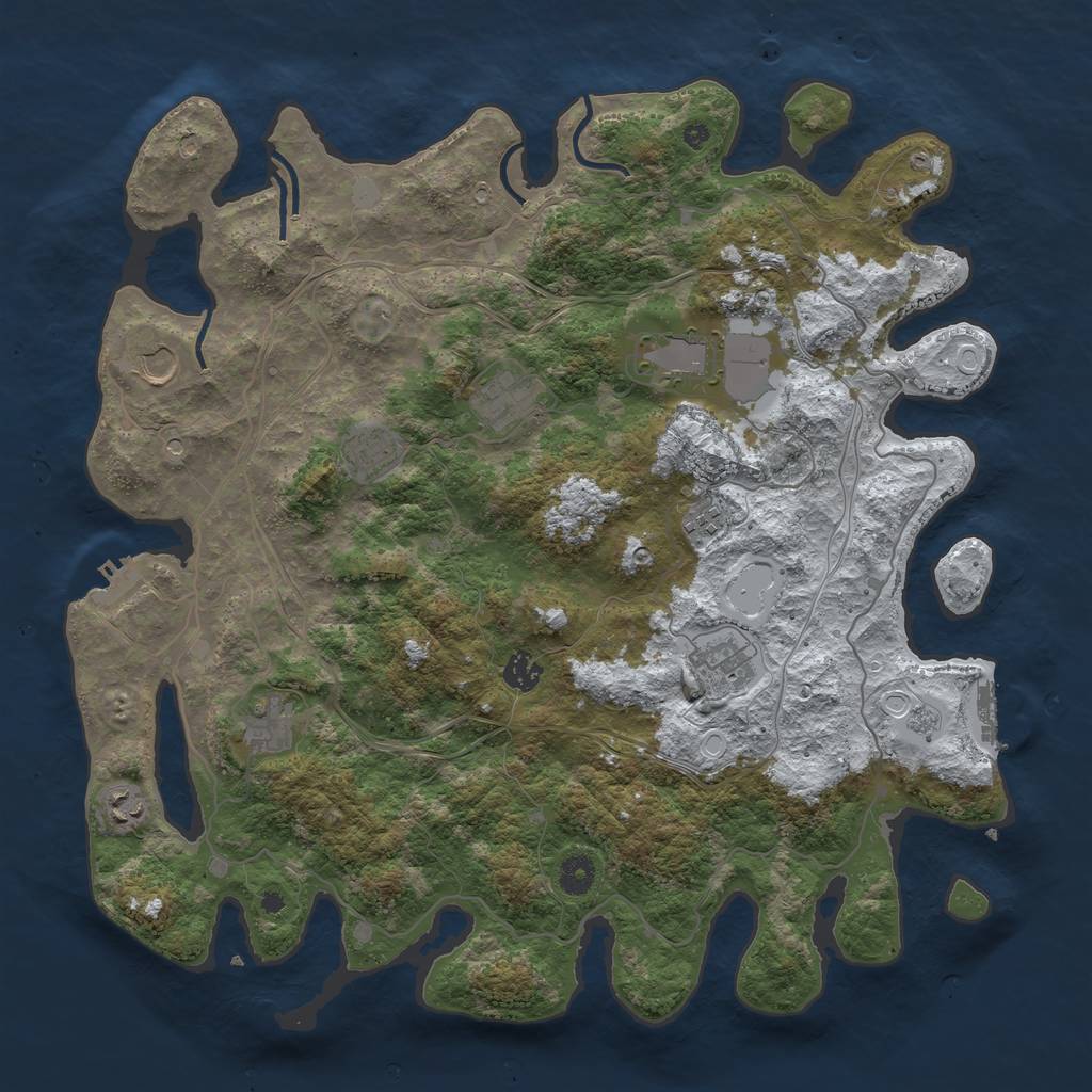 Rust Map: Procedural Map, Size: 4250, Seed: 5555, 18 Monuments