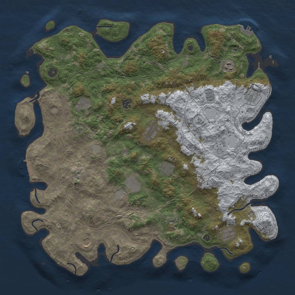 Rust Map: Procedural Map, Size: 4671, Seed: 858384629, 20 Monuments