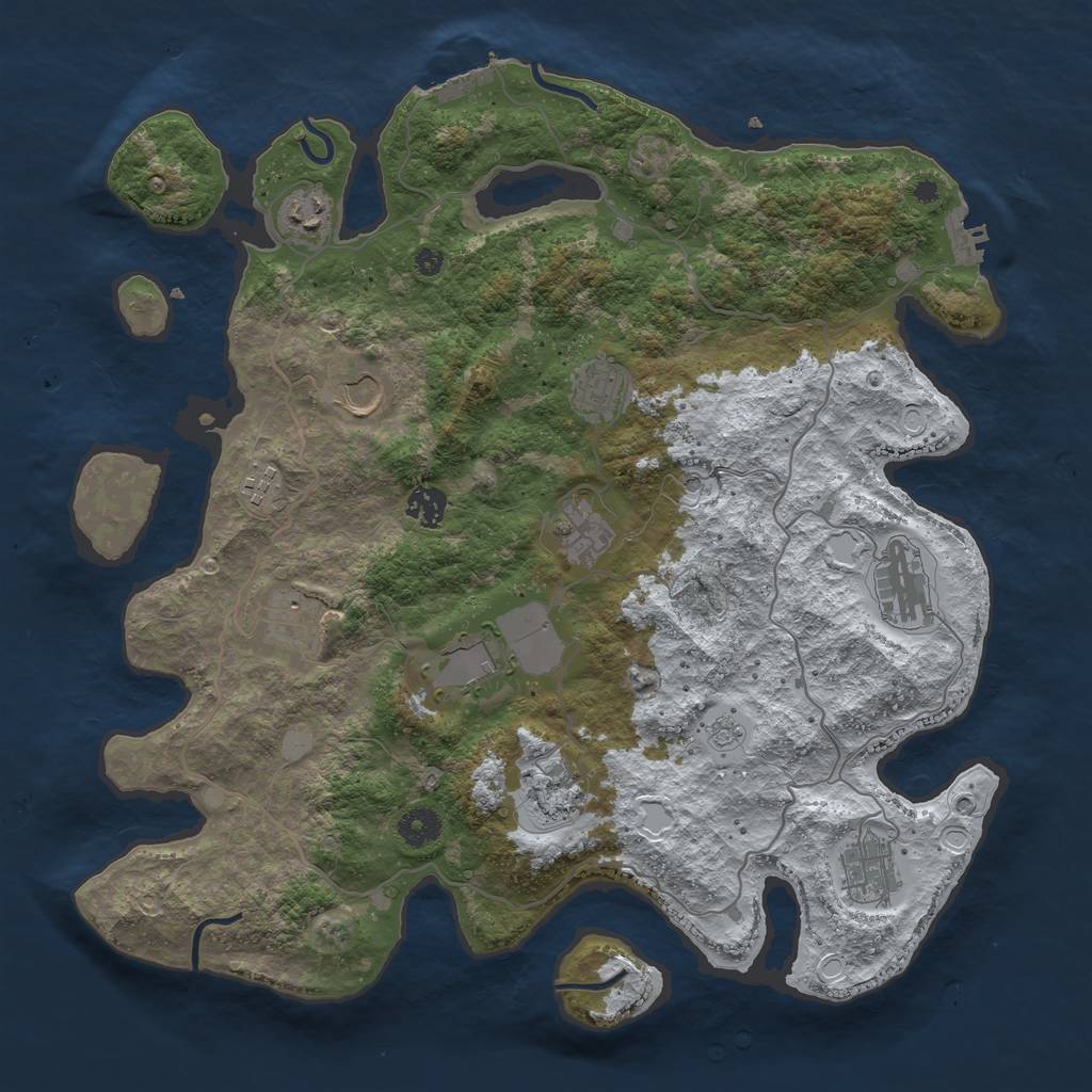 Rust Map: Procedural Map, Size: 4000, Seed: 420690420, 20 Monuments