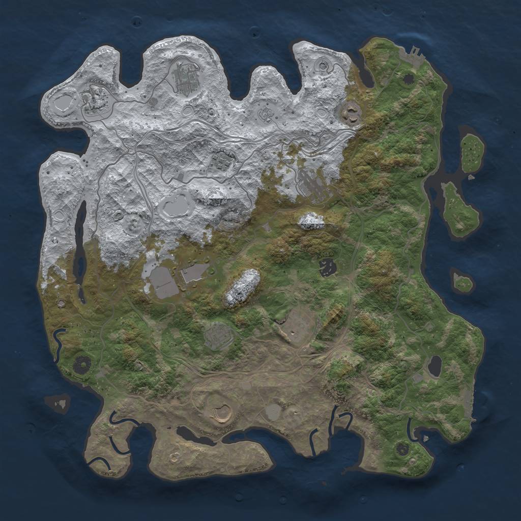 Rust Map: Procedural Map, Size: 4250, Seed: 1801938837, 19 Monuments