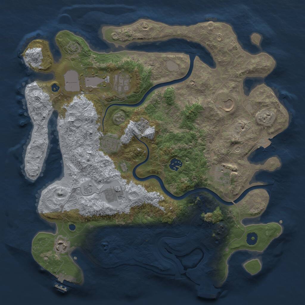 Rust Map: Procedural Map, Size: 3750, Seed: 847284881, 15 Monuments