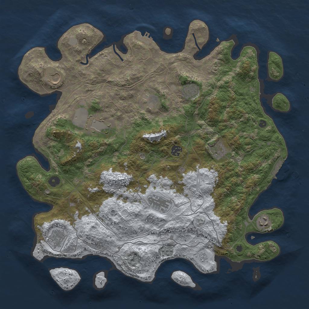 Rust Map: Procedural Map, Size: 4250, Seed: 1210912039, 19 Monuments