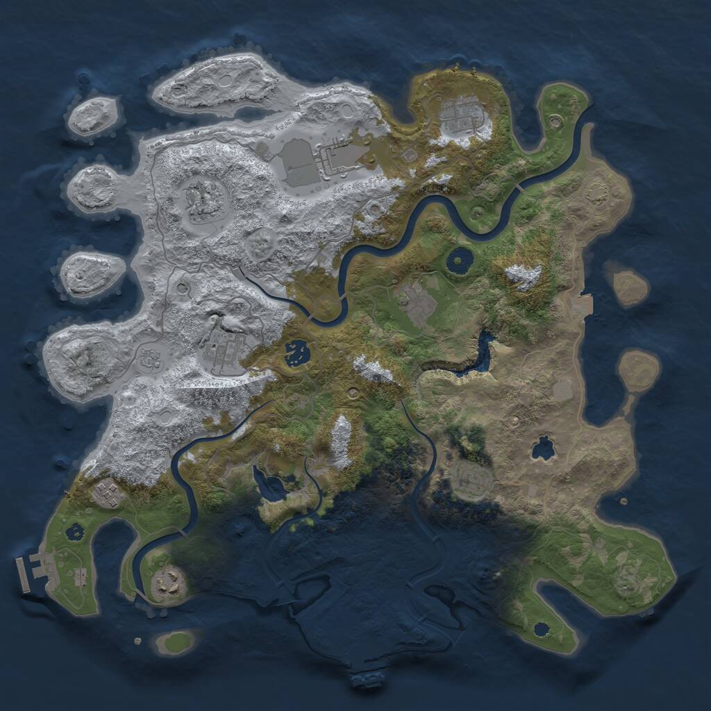Rust Map: Procedural Map, Size: 4000, Seed: 508291962, 15 Monuments