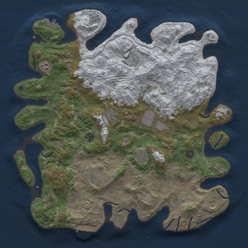 Rust Map: Procedural Map, Size: 4250, Seed: 122, 18 Monuments