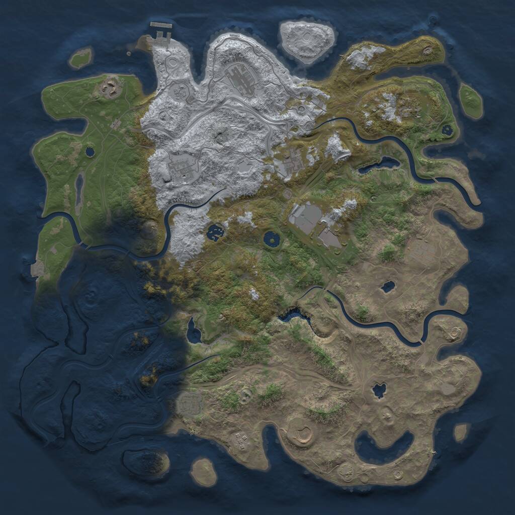 Rust Map: Procedural Map, Size: 4750, Seed: 7803475, 16 Monuments